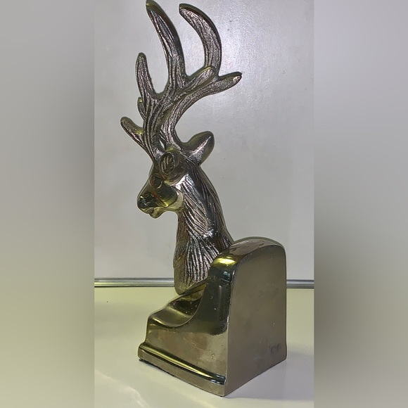 Vintage Silver Tone Buck Stag Antlered Deer Figurine Statuette Paperweight - Picture 5 of 16